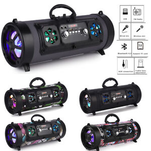New Portable Wireless LED Bluetooth Speakers Stereo Loud Bass Subwoofer w/ FM