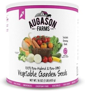NEW Augason Farms Vegetable Garden Seeds 13 Variety 1 lb Can EXPIRES: 2025