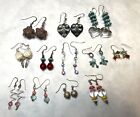 Womens Earrings Lot 12 Pairs. All Sterling Silver Wires. All Wearable
