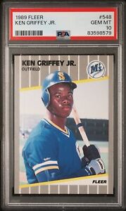 Ken Griffey Jr 1989 Fleer Baseball Rookie Card #548 Graded PSA 10