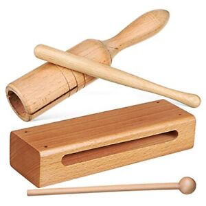 2 Sets orff instrument music lummi sticks percussion instruments wood block