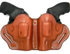 2-GUN Small of Back (SOB) Brown Leather Belt Holster for SMALL 2