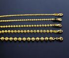 14K Yellow Gold 1.7mm-5mm Solid Round Ball Bead Chain Necklace All Sizes Real