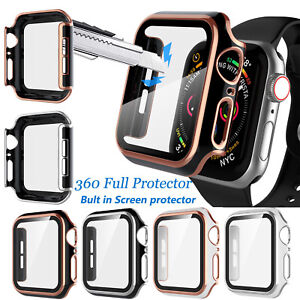 2 Pack Apple Watch Series SE/6/5/4/3/2 Screen Protector Case 44/40/42/38mm Cover