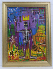 JEAN-MICHEL BASQUIAT ACRYLIC ON CANVAS DATED 1982 WITH FRAME IN GOOD CONDITION