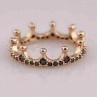 Princess Crown Bridal Stackable Ring 2 Ct Lab Created Diamond 14K Rose Gold Over