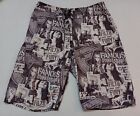 Famous Stars and Straps Black/White Collage Board Shorts Rare Early 00s Size 32