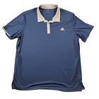 Adidas Climacool Polo Shirt Mens 2XL Blue Gray Performance Golf Short Sleeve