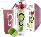 Live Infinitely 32 oz. Fruit Infuser Water Bottles With Time Marker, Insulation