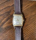 Vintage Bulova 10K Rolled Gold Bezel Windup Wrist Watch 7 Jeweled Swiss Movement