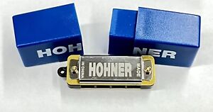 Playable Hohner Mini Harmonica Key of C Model # 38-C in Blue Plastic Storage Box