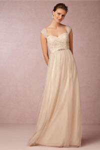 NEW Jenny Yoo Juliette Bridesmaid Dress Convertible Tulle Light Beige Sz 0 Xs