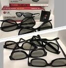 8 Pair 3D Glasses - 4 real D & 4 LG Cinema 3D HDTV Active Glasses AG-F310 Black