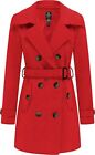 Wantdo Women's Double Breasted Pea Coat Winter Mid-Long Trench Coat with Belt