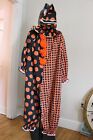 Vintage Handmade Adult Clown Outfit Polka Dot & Checkered w/ Hat and Collar