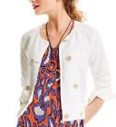 CAbi Piazza White Linen Blend Cropped Jacket