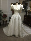 Vintage 90's House of Bianchi Pearls Ruffles & Bows White Wedding Dress