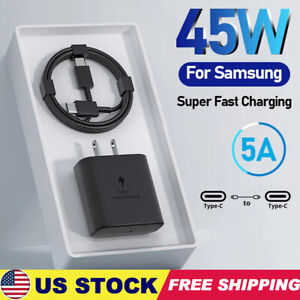 For Samsung Galaxy S20 S21 S22 PD 45W Super Fast Wall Charger Adapter Cable US ⚡