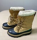 Sorel Caribou Winter Boots Womens Size 7 Brown Lined Waterproof Warm Mid Calf