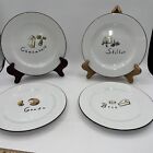 Pottery Barn French Cheese Plates 1 Gouda 1 Stilton 1 Brie 1 Camembert Set Of 4