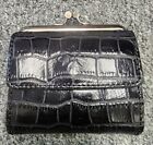 New! Patricia Nash Leather Astor Wallet, Black Crocoldile