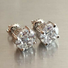 Elegant Silver Plated Jewelry Stud Earring Women Cubic Zircon Wedding Gift
