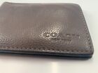 Coach Men’s Brown Leather Wallet Bifold ID Holder w 2 Credit Card Slots Pebbled