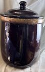 New ListingVintage McCoy Pottery #133 Canister Cookie Jar With Lid Brown Drip Glaze 8” X 7”