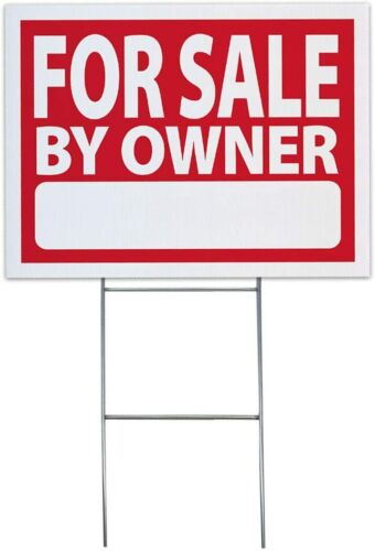 Large (18x24) For Sale by Owner Sign Kit (Includes Stake) - Durable Coroplast