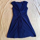 Chaps Dress Women’s PXL Blue Sleeveless Crossover Top Stretch Vintage