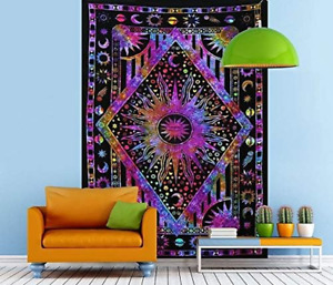 Psychedelic Celestial Sun Moon Tapestry Planet Bohemian Tapestry Wall Hanging Do
