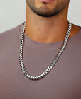 Cadenas de Titanium en Plata 925 Para Hombre Cadena Cubana Gruesa Collar Joyería