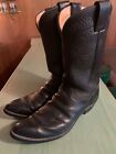 Vintage Mens Olathe Heavy Duty Black Leather Cowboy Boots 12 B USA Made
