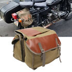 Universal Brown Motorcycle Saddle Bag Travel Tool Storage Canvas Pouch Box (For: KTM)