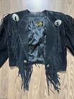SCULLY Vintage Suede Leather Western Crop Jacket Green Womens Sz 6