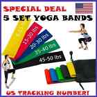 [Set of 5] Resistance Bands Workout Loop Exercise CrossFit Fitness Yoga Pilates