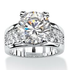 Round Cut Cubic Zirconia Women Wedding Jewelry Pretty 925 Silver Rings Size 6-10