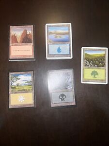 100 MAGIC THE GATHERING MTG CARDS LOT VINTAGE BASIC LANDS 20 OF EACH LAND - LP