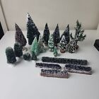 Department 56 and Lemax Bottle Brush Trees Lot Of 20 Christmas Village 2.5