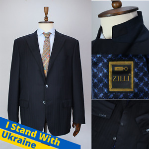 $3250 ZILLI Blue Striped Flannel WOOL & VICUNA Blazer Jacket 54IT 44US/UK