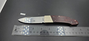 KA-BAR Khyber 2712 Japan Stainless Lockback Folding Knife, Redwood Handles #K63