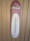 Antique Coca Cola 1940s-50s Metal Cigar Thermometer