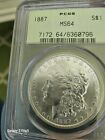 New ListingMS64 GRADED - 1887 Morgan Silver Dollar-PCGS *644