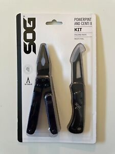 SOG PowerPint Multitool And Centi II Kit - Black - Combo Knife NEW 18 Tools In 1