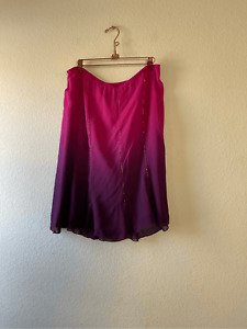 NWOT lane Bryant 100% silk ombre beaded y2k skirt size 14/16