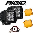 Rigid Dually D-series Pro Flood Beam Led Lights w/Harness + Amber Light Covers