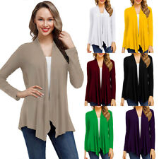 Women Solid Long Sleeve Cardigan Open Front Shawl knitting Wrap Top Blouse Plus
