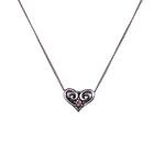 Brighton Silver Alcazar Pink Crystal Heart Pendant Necklace New W/outlet Tag