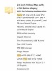 24inch YELLOW iMac, apple M1 chip; 1TB; 8GB; 8-core CPU & 8-core GPU; 16-core NE