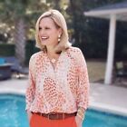 Cabi Go To Button Down Blouse size Large Coral Orange Spring 2022